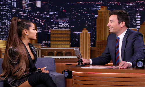 Ariana Grande Megan Thee Stallion Jimmy Fallon Team Up For Timely Masked Christmas Song