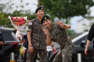 BTS RM and V Discharged Following South Korean Military Service